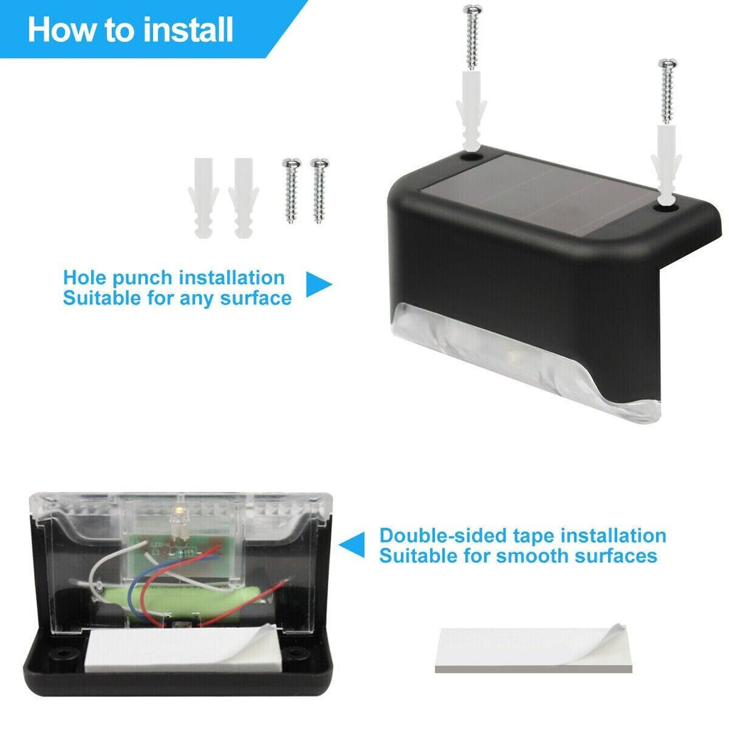 8 Pack New Solar Deck Lights Outdoor Waterproof LED Steps Lamps For Stairs Fence craftedpersona.co