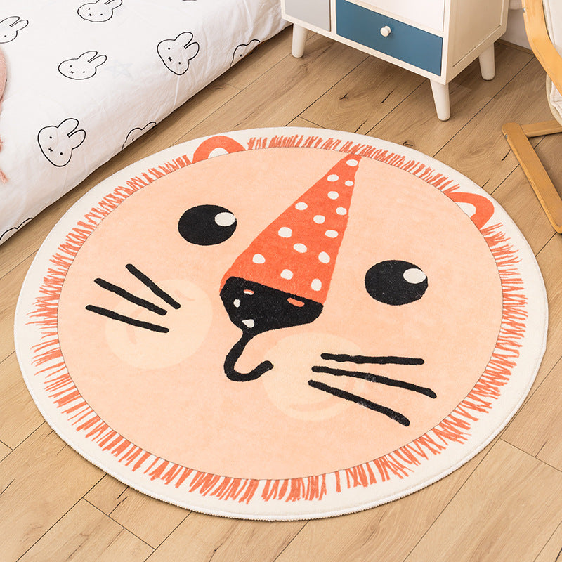 Cute Cartoon Round Rug for Kids' Room and Living Room craftedpersona.co