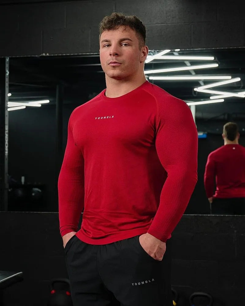 Men's Long Sleeve Fitness T-Shirt - Quick Dry & Breathable