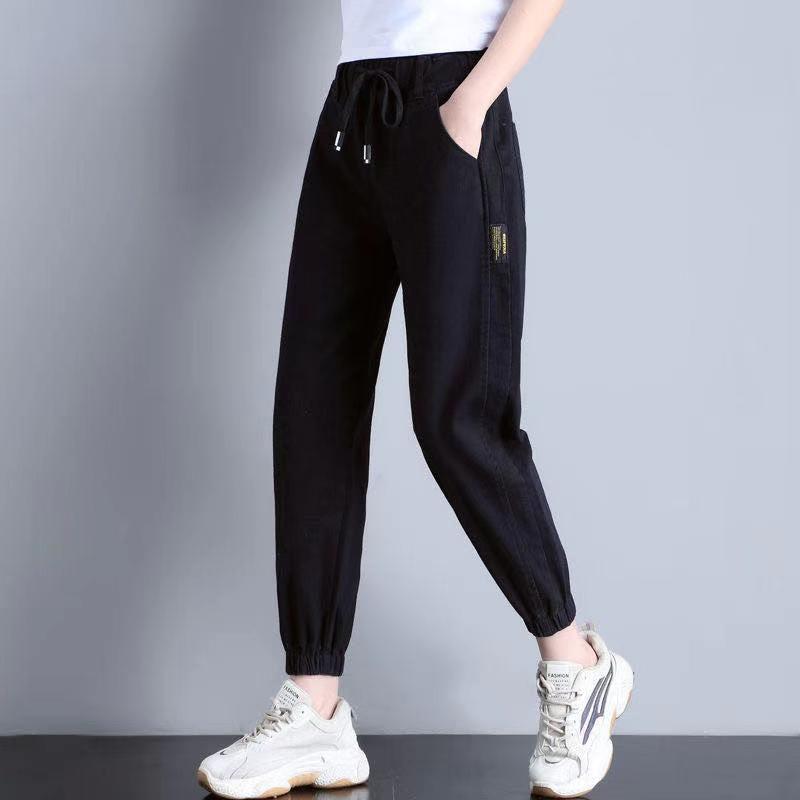 Nine Points of Thin Elastic Waist and Ankle Pants