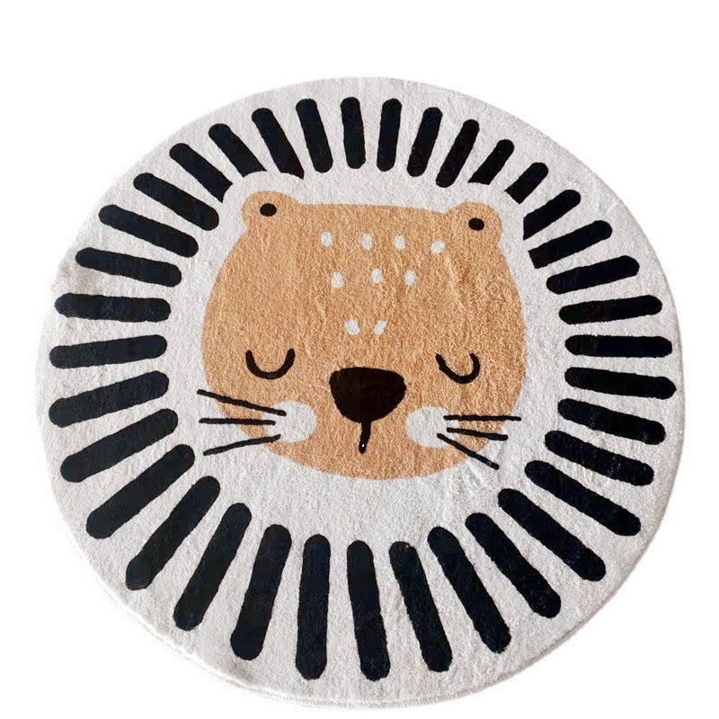 Cute Cartoon Round Rug for Kids' Room and Living Room craftedpersona.co