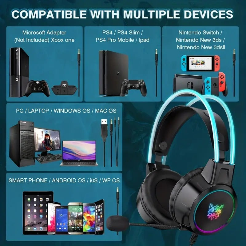 X15 PRO Double-Head Gaming Headphones with RGB craftedpersona.co