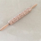 Wooden Christmas Engraved Rolling Pin for Cookies craftedpersona.co