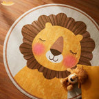 Cartoon Round Plush Floor Mat for Children's Bedroom craftedpersona.co