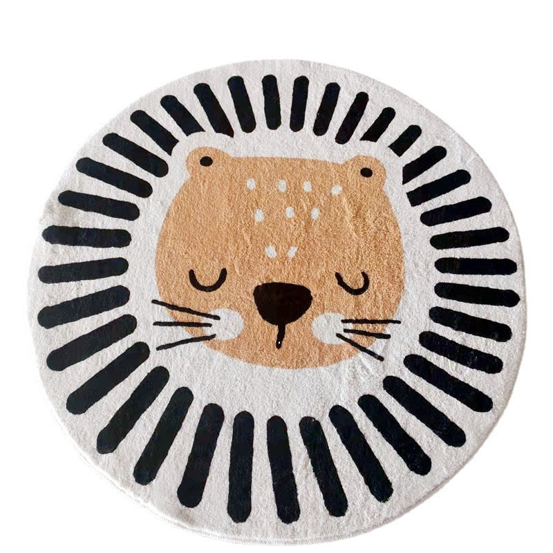 Cute Cartoon Round Rug for Kids' Room and Living Room craftedpersona.co