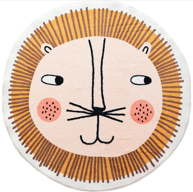 Cute Cartoon Round Rug for Kids' Room and Living Room craftedpersona.co