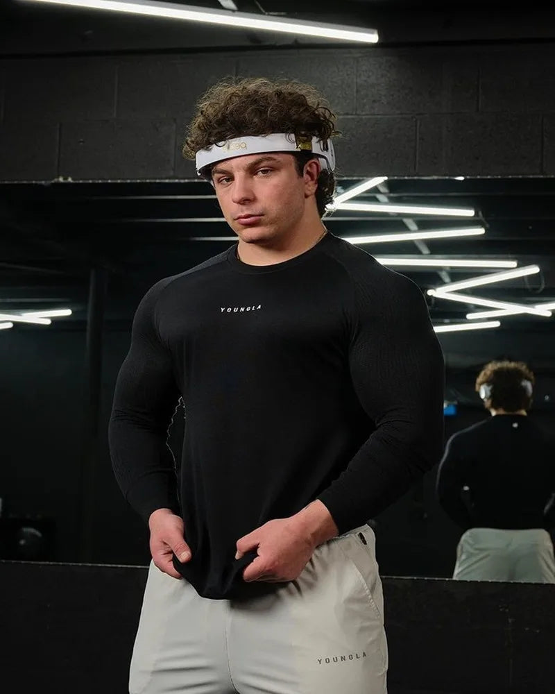 Men's Long Sleeve Fitness T-Shirt - Quick Dry & Breathable