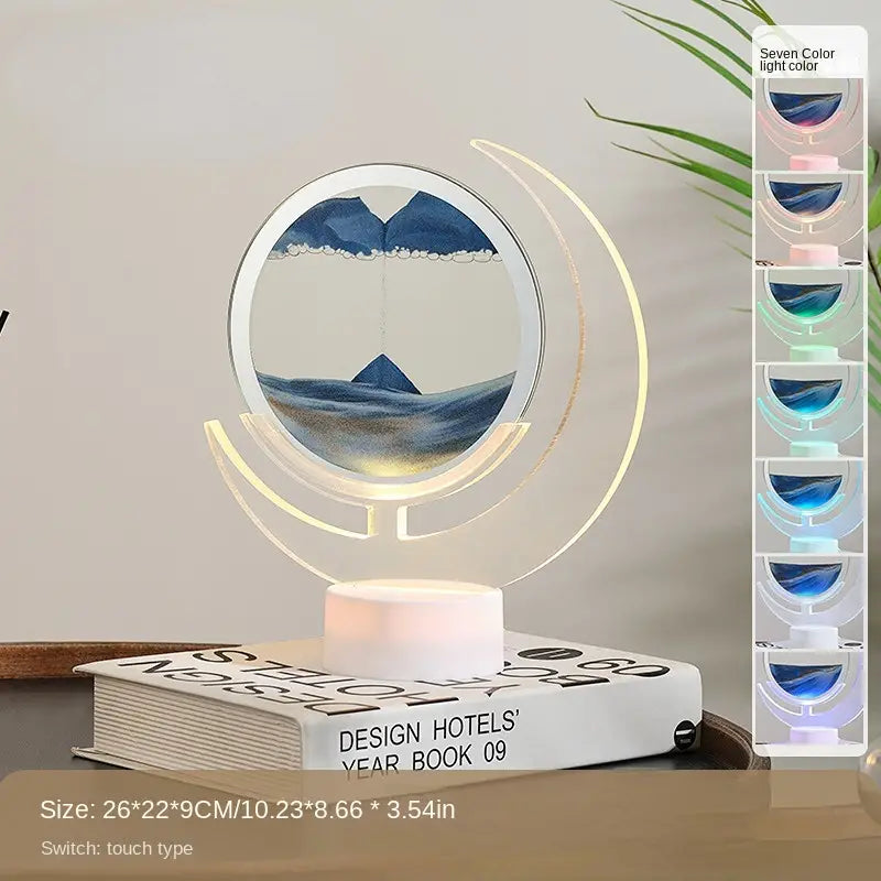 Moving Sand Art Table Lamp - 3D Moon Night Light craftedpersona.co