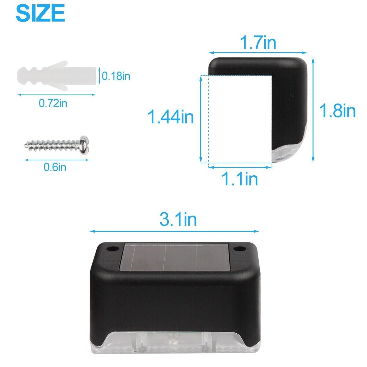 8 Pack New Solar Deck Lights Outdoor Waterproof LED Steps Lamps For Stairs Fence craftedpersona.co