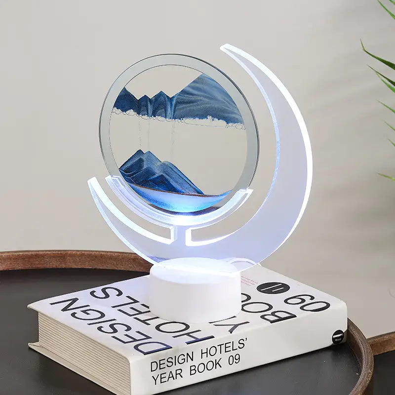 Moving Sand Art Table Lamp - 3D Moon Night Light craftedpersona.co