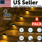 8 Pack New Solar Deck Lights Outdoor Waterproof LED Steps Lamps For Stairs Fence craftedpersona.co