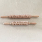 Wooden Christmas Engraved Rolling Pin for Cookies craftedpersona.co