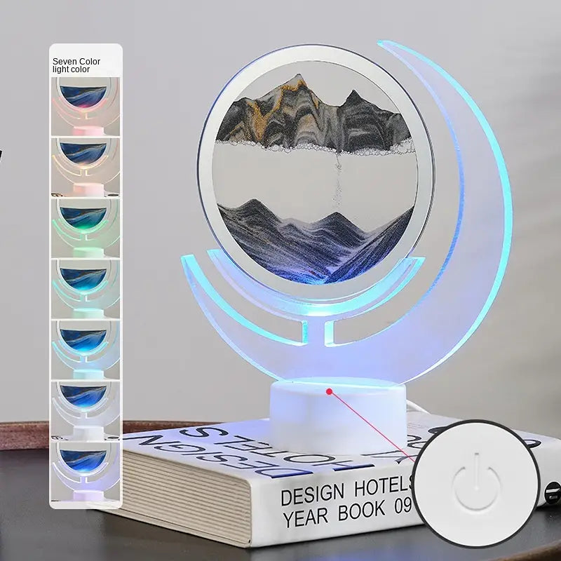 Moving Sand Art Table Lamp - 3D Moon Night Light craftedpersona.co