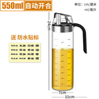 Glass Oil Bottle with Automatic Spout for Kitchen Use craftedpersona.co