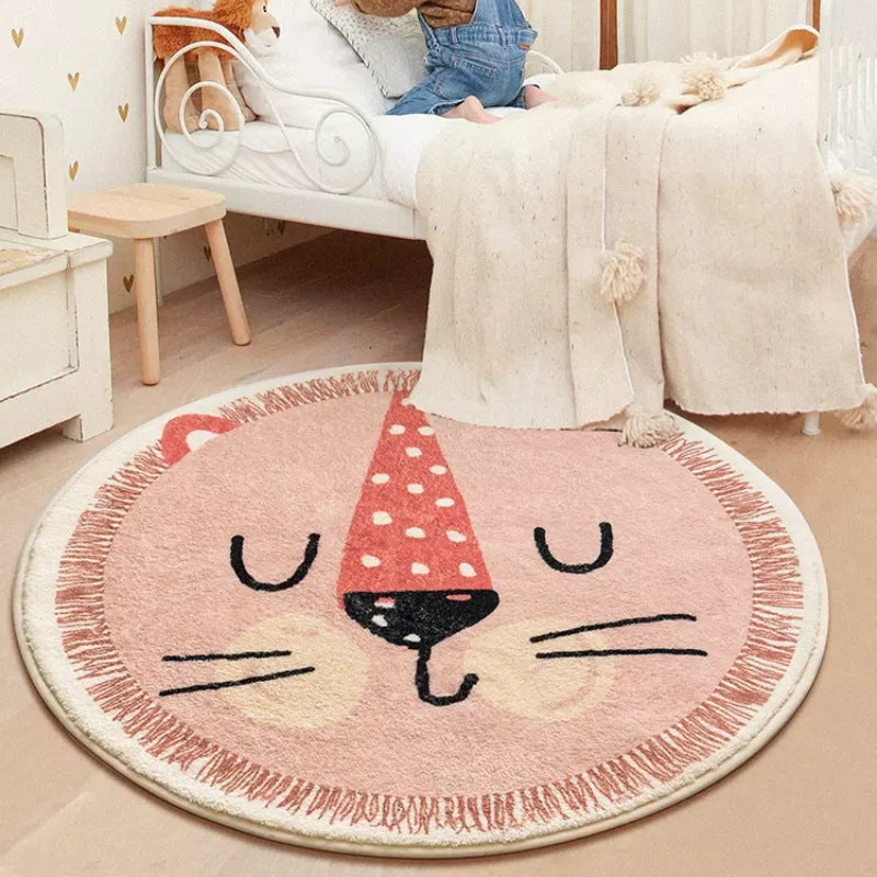 Cute Cartoon Round Rug for Kids' Room and Living Room craftedpersona.co