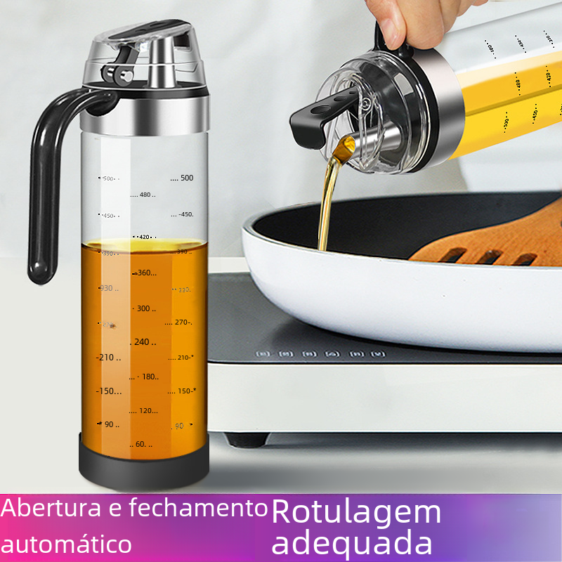Glass Oil Bottle with Automatic Spout for Kitchen Use craftedpersona.co