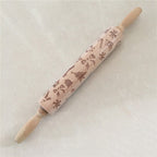 Wooden Christmas Engraved Rolling Pin for Cookies craftedpersona.co