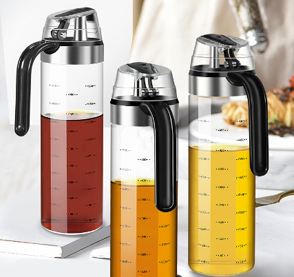 Glass Oil Bottle with Automatic Spout for Kitchen Use craftedpersona.co