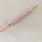 Wooden Christmas Engraved Rolling Pin for Cookies craftedpersona.co