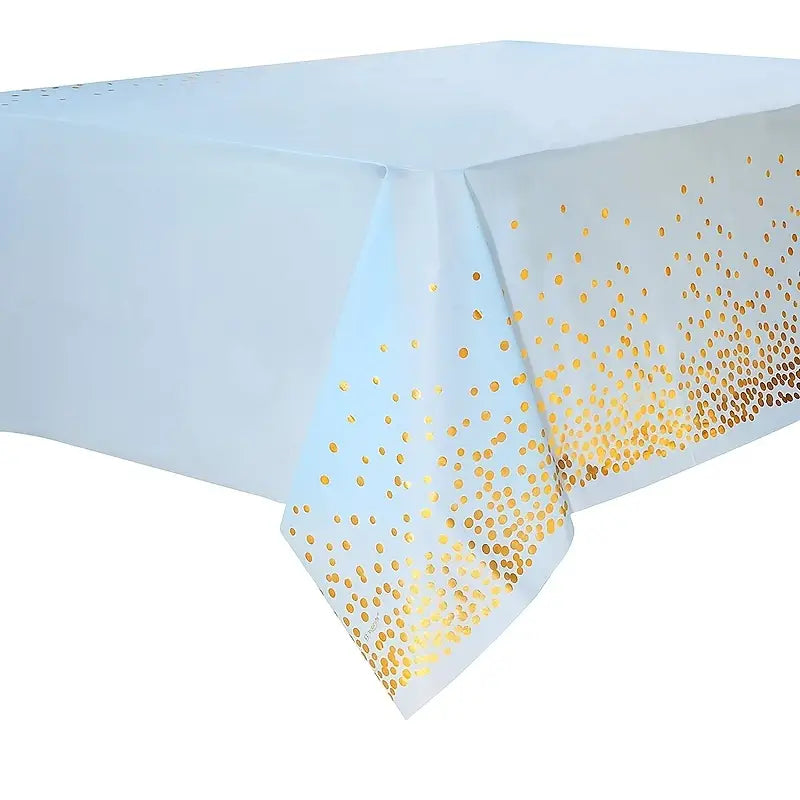 Disposable Bronzing Polka Dot Rectangular Tablecloth craftedpersona.co