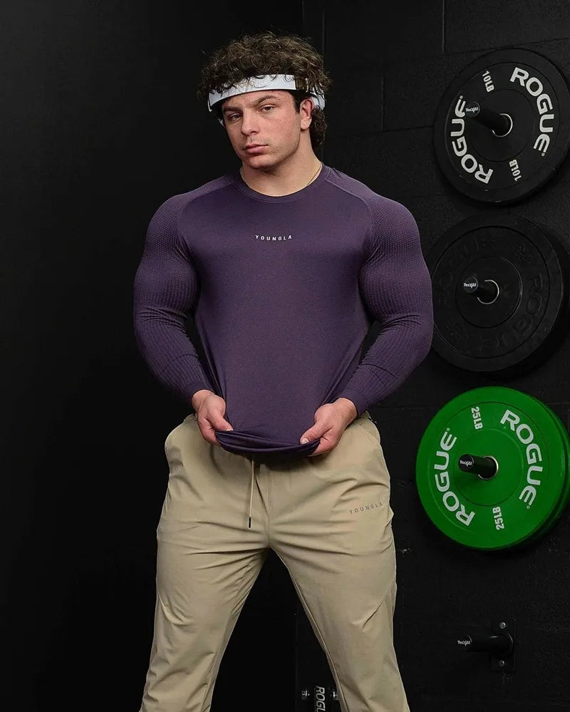 Men's Long Sleeve Fitness T-Shirt - Quick Dry & Breathable