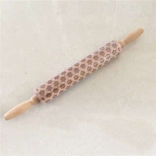 Wooden Christmas Engraved Rolling Pin for Cookies craftedpersona.co
