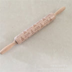 Wooden Christmas Engraved Rolling Pin for Cookies craftedpersona.co