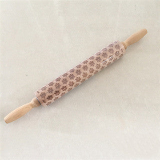 Wooden Christmas Engraved Rolling Pin for Cookies craftedpersona.co