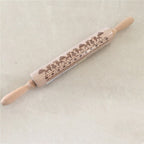 Wooden Christmas Engraved Rolling Pin for Cookies craftedpersona.co
