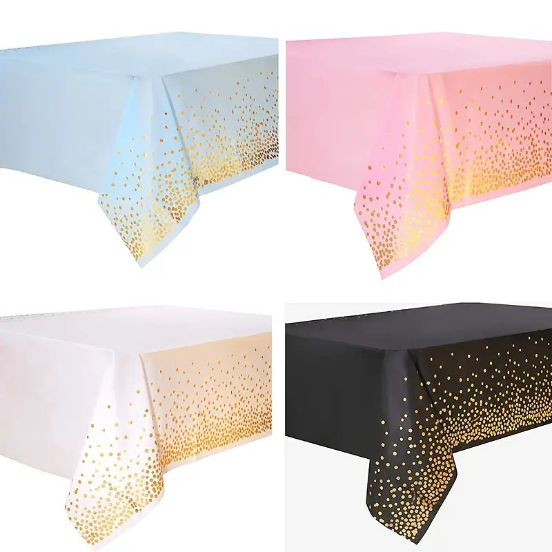 Disposable Bronzing Polka Dot Rectangular Tablecloth craftedpersona.co