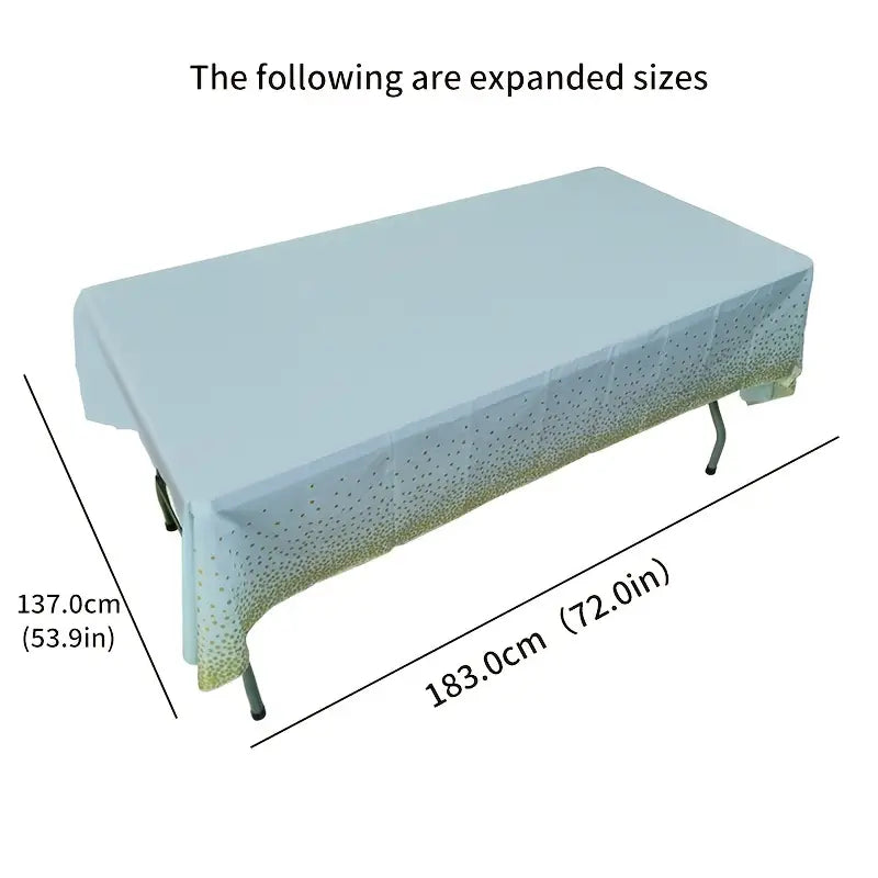 Disposable Bronzing Polka Dot Rectangular Tablecloth craftedpersona.co
