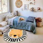 Cute Cartoon Round Rug for Kids' Room and Living Room craftedpersona.co
