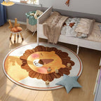 Cartoon Round Plush Floor Mat for Children's Bedroom craftedpersona.co