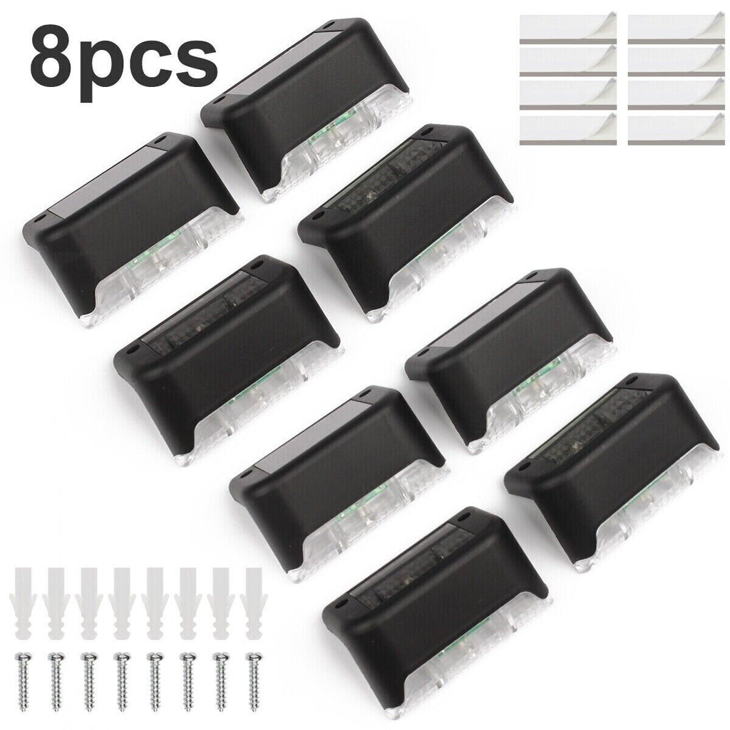 8 Pack New Solar Deck Lights Outdoor Waterproof LED Steps Lamps For Stairs Fence craftedpersona.co