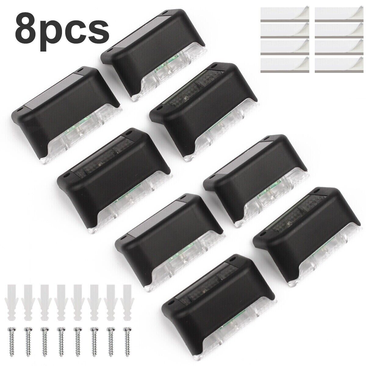 8 Pack New Solar Deck Lights Outdoor Waterproof LED Steps Lamps For Stairs Fence craftedpersona.co