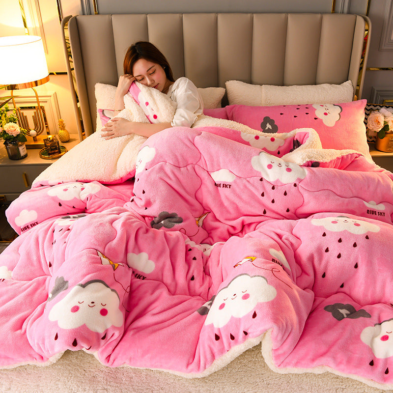 Winter Milk Velvet Lamb Fleece Duvet for Students craftedpersona.co
