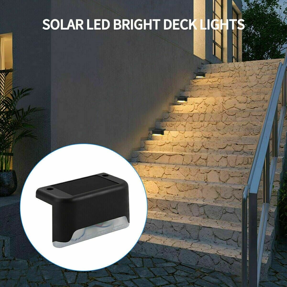 8 Pack New Solar Deck Lights Outdoor Waterproof LED Steps Lamps For Stairs Fence craftedpersona.co